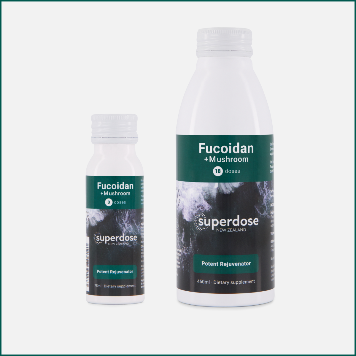 Superdose Fucoidan 750mg – seaweed fucoidan with shiitake and Agaricus blazei mushroom extracts.  Clinically researched to improve brain health, provide cancer treatment support and longevity.